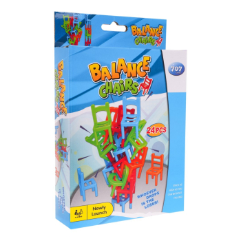 Gra zręcznościowa Krzesła MINI dla dzieci 4+ i dorosłych + 24 Krzesła 4 Kolory 6 Kształtów